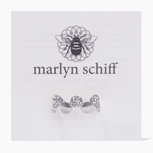 Marlyn Schiff Jewelry - Marlyn Schiff Adjustable Silver Disc Pave Ring